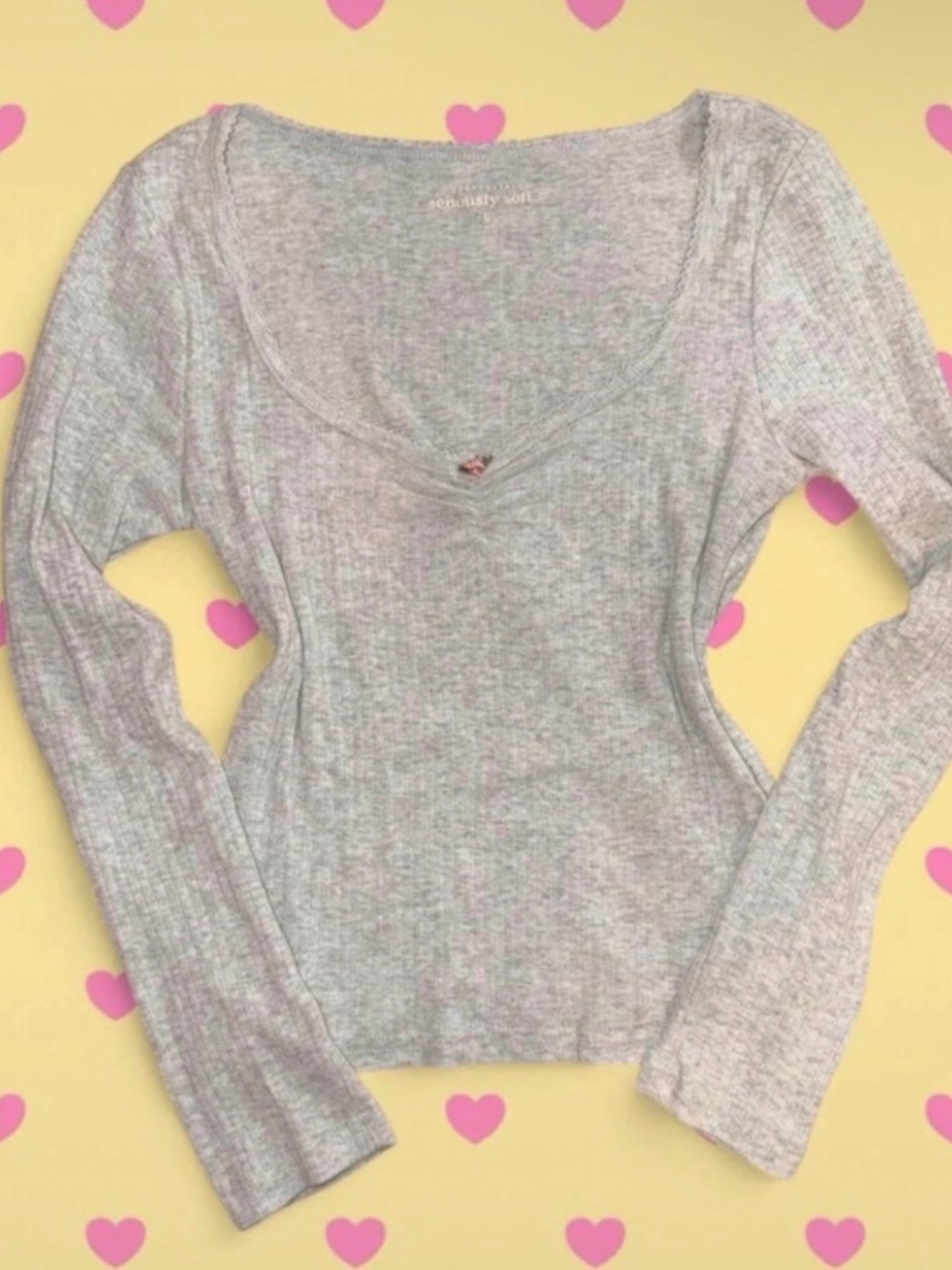 Aeropostale Gray Bow Long Sleeve